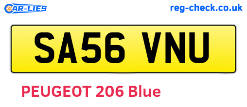 SA56VNU are the vehicle registration plates.