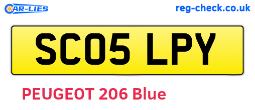 SC05LPY are the vehicle registration plates.
