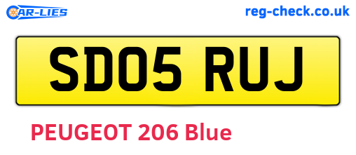 SD05RUJ are the vehicle registration plates.