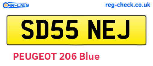 SD55NEJ are the vehicle registration plates.
