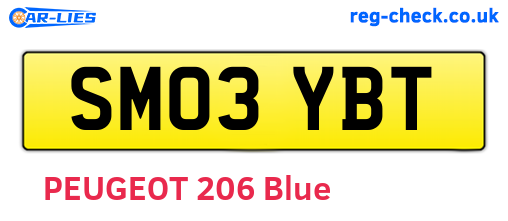 SM03YBT are the vehicle registration plates.