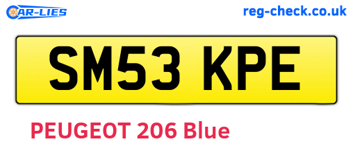 SM53KPE are the vehicle registration plates.