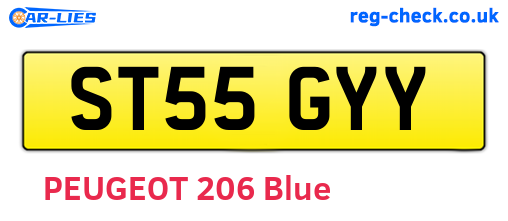 ST55GYY are the vehicle registration plates.