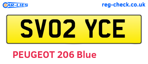 SV02YCE are the vehicle registration plates.