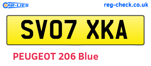SV07XKA are the vehicle registration plates.