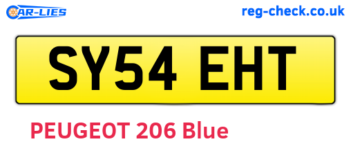 SY54EHT are the vehicle registration plates.