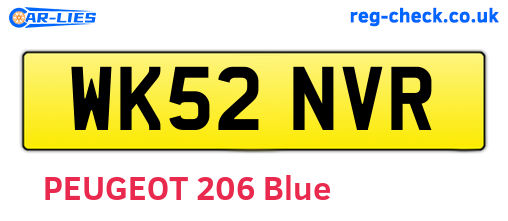 WK52NVR are the vehicle registration plates.
