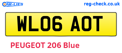 WL06AOT are the vehicle registration plates.