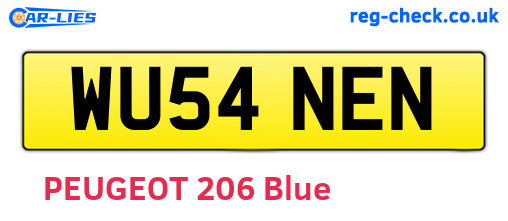 WU54NEN are the vehicle registration plates.