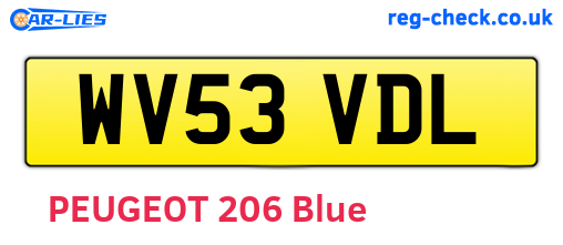 WV53VDL are the vehicle registration plates.