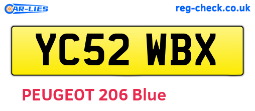 YC52WBX are the vehicle registration plates.