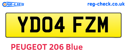 YD04FZM are the vehicle registration plates.