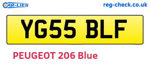 YG55BLF are the vehicle registration plates.