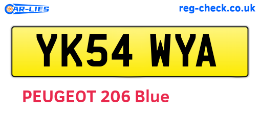 YK54WYA are the vehicle registration plates.
