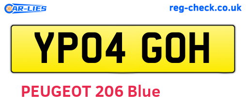YP04GOH are the vehicle registration plates.