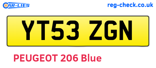 YT53ZGN are the vehicle registration plates.
