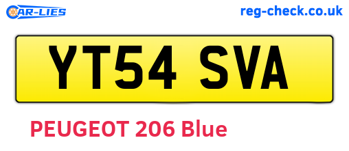 YT54SVA are the vehicle registration plates.