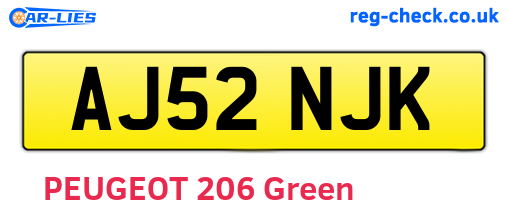 AJ52NJK are the vehicle registration plates.