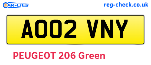 AO02VNY are the vehicle registration plates.