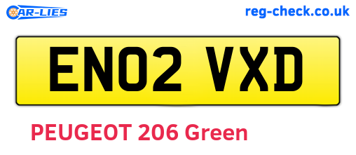 EN02VXD are the vehicle registration plates.