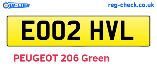 EO02HVL are the vehicle registration plates.