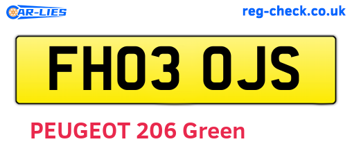 FH03OJS are the vehicle registration plates.