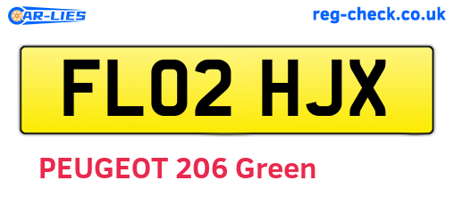 FL02HJX are the vehicle registration plates.