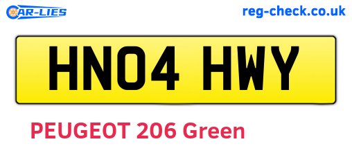 HN04HWY are the vehicle registration plates.