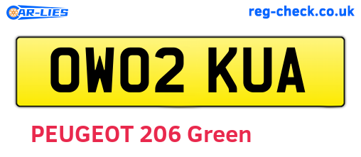 OW02KUA are the vehicle registration plates.