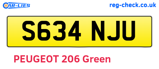 S634NJU are the vehicle registration plates.