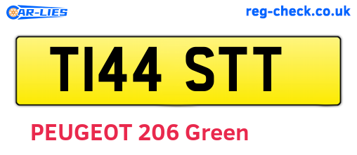 T144STT are the vehicle registration plates.