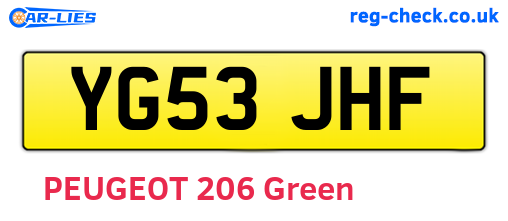 YG53JHF are the vehicle registration plates.