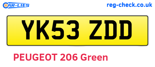 YK53ZDD are the vehicle registration plates.
