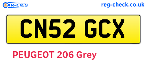 CN52GCX are the vehicle registration plates.