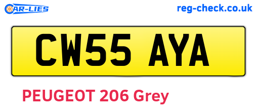 CW55AYA are the vehicle registration plates.