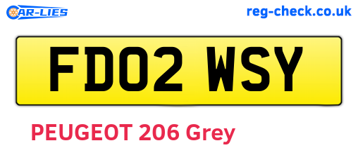 FD02WSY are the vehicle registration plates.