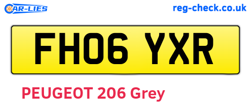 FH06YXR are the vehicle registration plates.