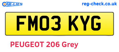FM03KYG are the vehicle registration plates.