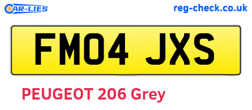 FM04JXS are the vehicle registration plates.