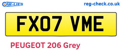FX07VME are the vehicle registration plates.