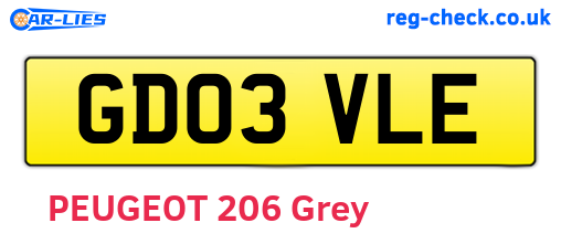 GD03VLE are the vehicle registration plates.