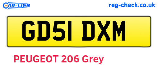 GD51DXM are the vehicle registration plates.
