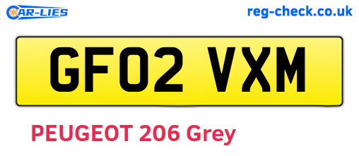 GF02VXM are the vehicle registration plates.