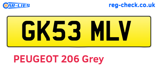 GK53MLV are the vehicle registration plates.