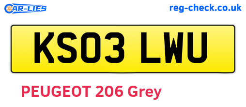 KS03LWU are the vehicle registration plates.