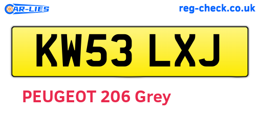 KW53LXJ are the vehicle registration plates.