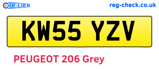 KW55YZV are the vehicle registration plates.
