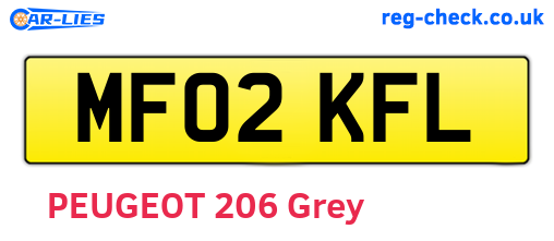 MF02KFL are the vehicle registration plates.