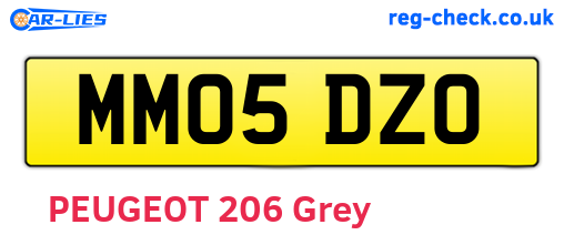 MM05DZO are the vehicle registration plates.