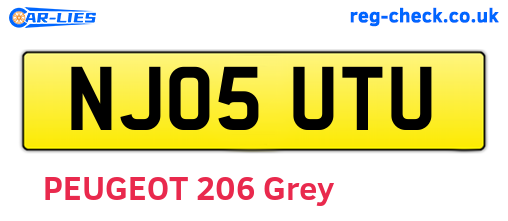 NJ05UTU are the vehicle registration plates.